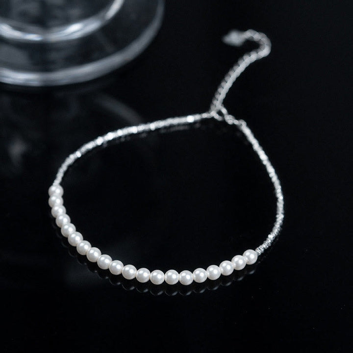 Cavigliera di protezione con perle in argento sterling 925 Buddha Stones