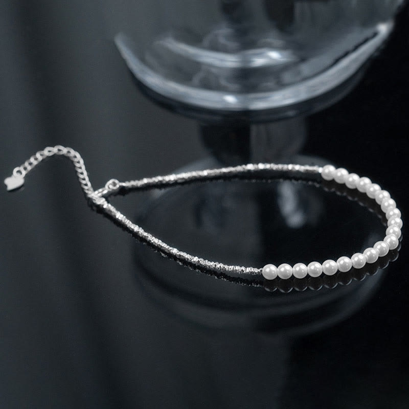Cavigliera di protezione con perle in argento sterling 925 Buddha Stones