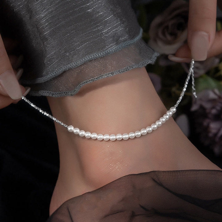 Cavigliera di protezione con perle in argento sterling 925 Buddha Stones