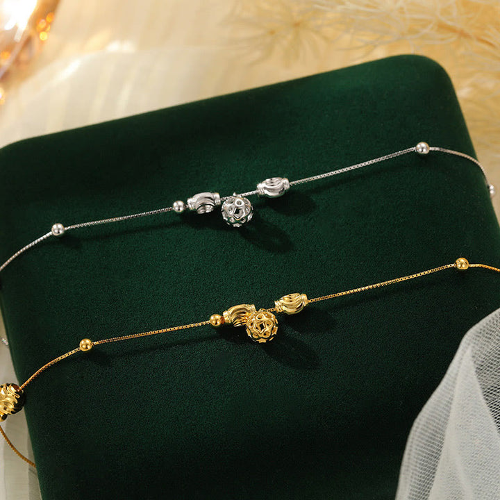 Buddha Stones 925 Sterling Silver Semplice Campanello Perlina Benedizione Cavigliera - image 11