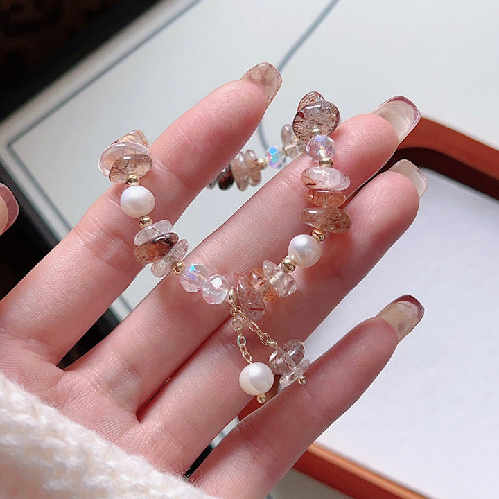 Braccialetto positivo Buddha Stones Natural Super Seven Crystal Irregolare Piccoli Pezzi