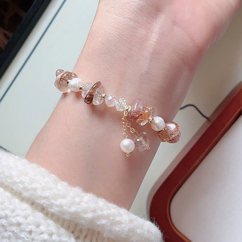 Braccialetto positivo Buddha Stones Natural Super Seven Crystal Irregolare Piccoli Pezzi