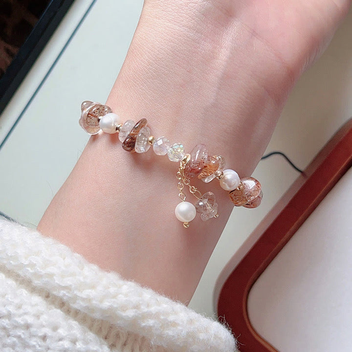 Braccialetto positivo Buddha Stones Natural Super Seven Crystal Irregolare Piccoli Pezzi