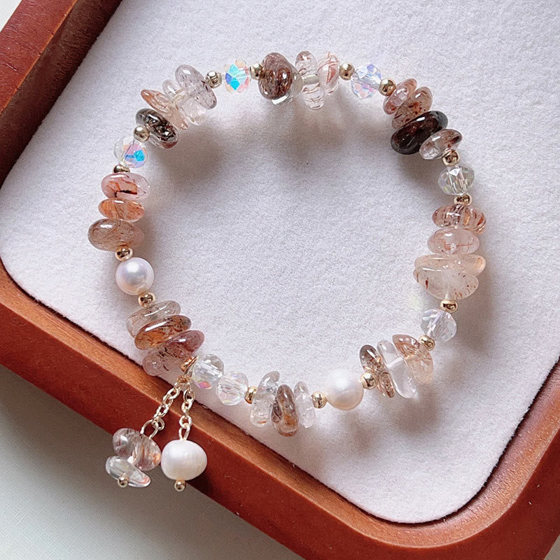 Braccialetto positivo Buddha Stones Natural Super Seven Crystal Irregolare Piccoli Pezzi
