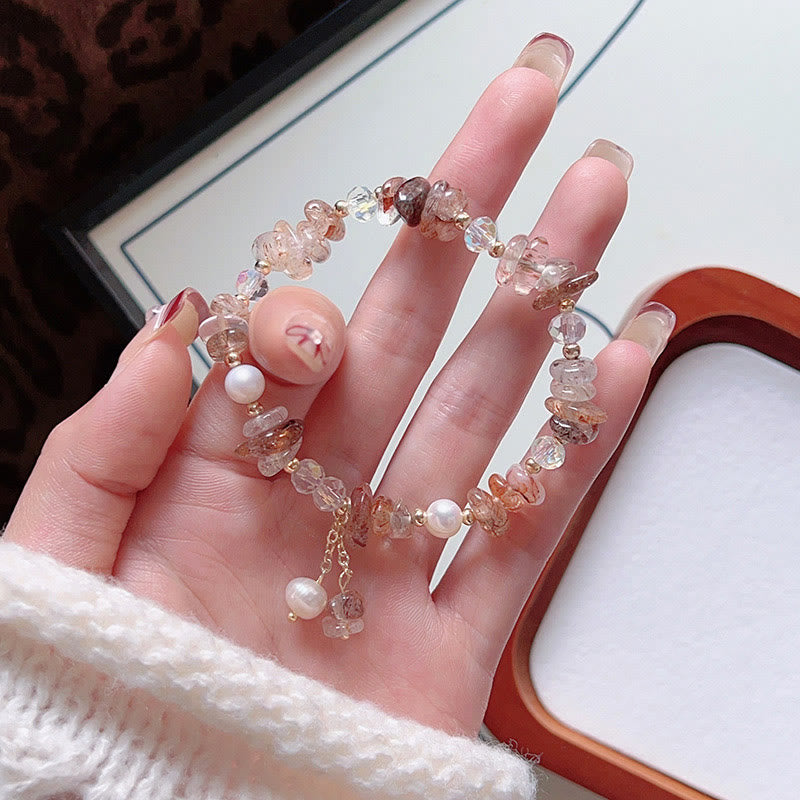 Braccialetto positivo Buddha Stones Natural Super Seven Crystal Irregolare Piccoli Pezzi