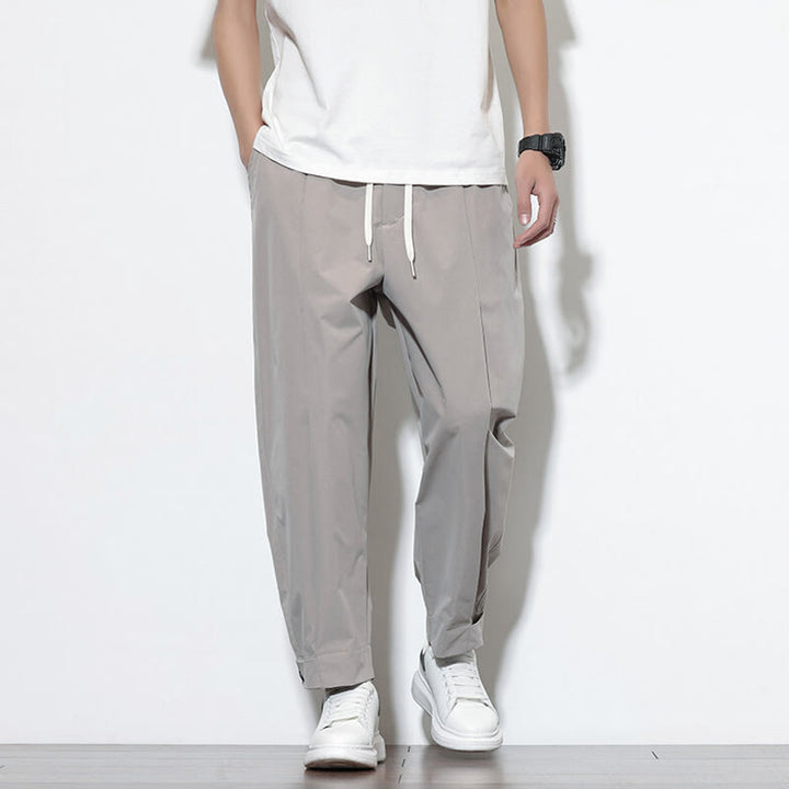 Pantaloni harem da uomo casual a tinta unita con coulisse e tasche, con motivo Buddha Stones. - Grigio - US/UK/AU46, EU56 (5XL) - image 6