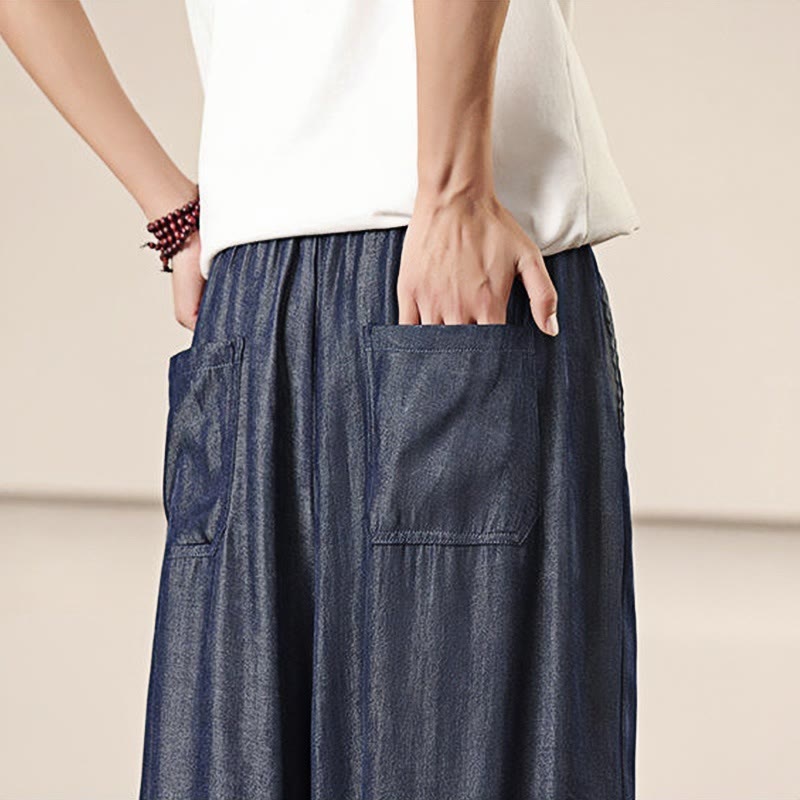 Pantaloni larghi da uomo con coulisse e tasche, tinta unita, modello Buddha Stones Spring - image 40