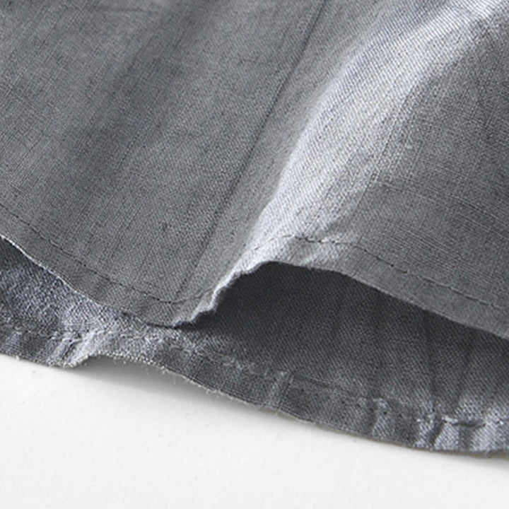 Camicia da uomo in cotone ramiè con scollo a V e maniche corte con bottoni Buddha Stones - image 5