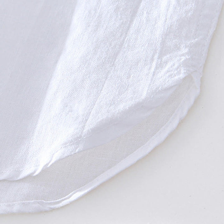 Camicia da uomo in cotone ramiè con scollo a V e maniche corte con bottoni Buddha Stones - image 18