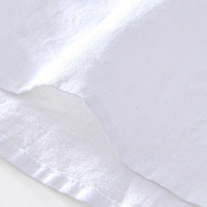 Camicia da uomo in cotone ramiè con scollo a V e maniche corte con bottoni Buddha Stones - image 17