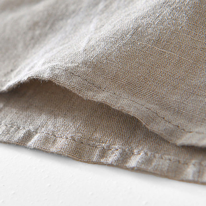 Camicia da uomo in cotone ramiè con scollo a V e maniche corte con bottoni Buddha Stones - image 11