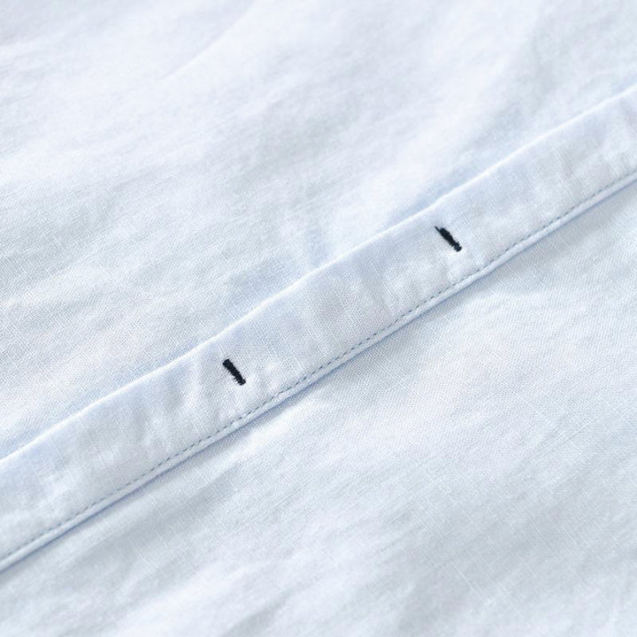 Camicia da uomo in cotone e lino con maniche corte e bottoni, motivo Buddha Stones , semplice e casual - image 13