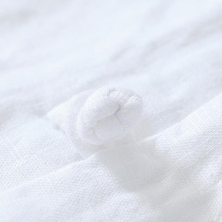 Camicia da uomo in lino a maniche corte con colletto alla coreana e bottoni a Buddha Stones Daily - image 9