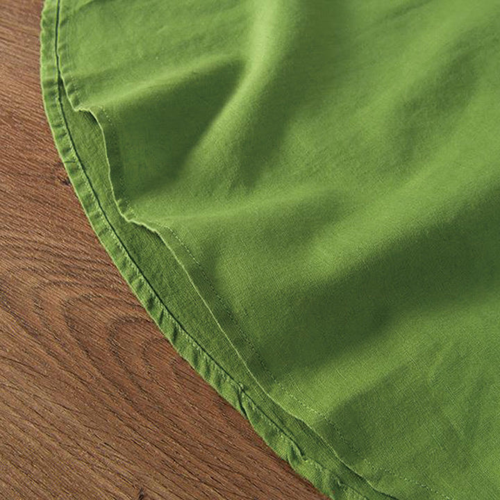 Camicia da uomo in cotone e lino con collo alto, mezza abbottonatura, motivo gru, ricamo morbido Buddha Stones - image 16