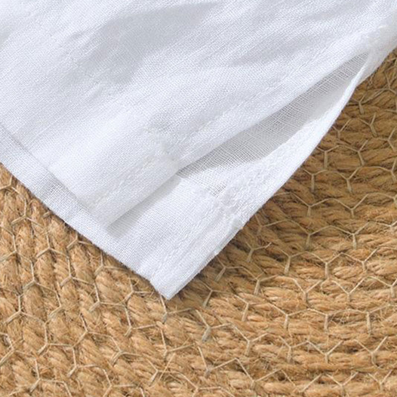 Camicia da uomo in lino a maniche corte con scollo a V e stampa Buddha Stones Casual - image 25