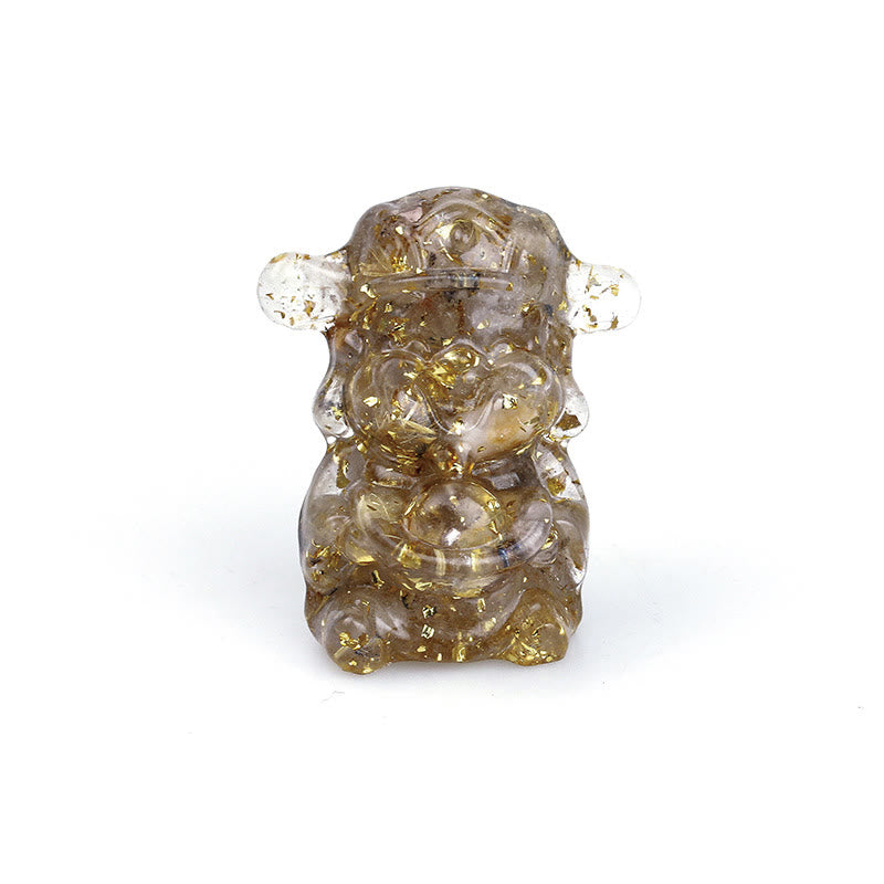 Buddha Stones Dio della ricchezza Ametista Cristallo Resina Energia Fortuna Decorazione della casa