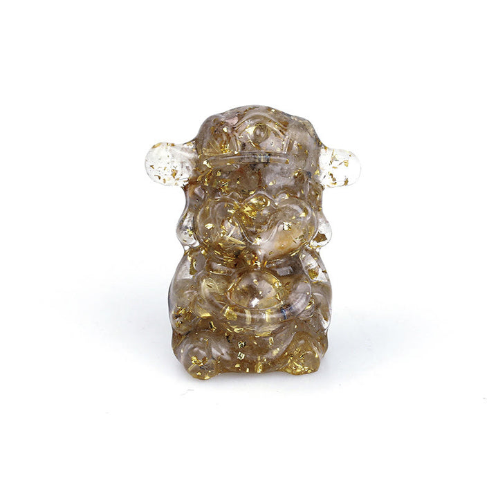 Buddha Stones Dio della ricchezza Ametista Cristallo Resina Energia Fortuna Decorazione della casa