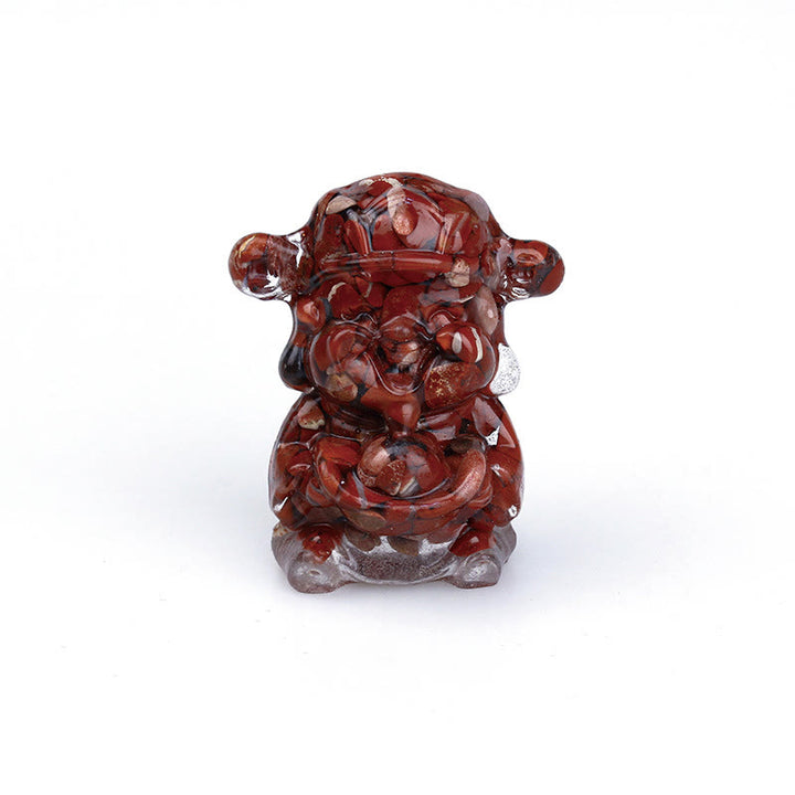 Buddha Stones Dio della ricchezza Ametista Cristallo Resina Energia Fortuna Decorazione della casa