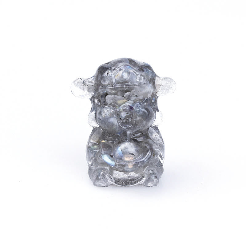 Buddha Stones Dio della ricchezza Ametista Cristallo Resina Energia Fortuna Decorazione della casa - Labradorite 5,6*4,7*3,5 cm - image 23