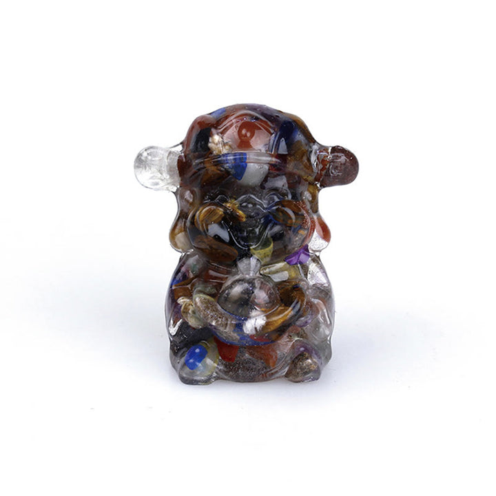 Buddha Stones Dio della ricchezza Ametista Cristallo Resina Energia Fortuna Decorazione della casa - Pietre varie 5,6*4,7*3,5 cm - image 31