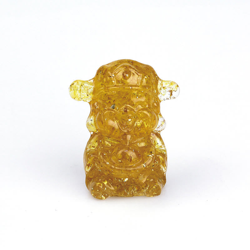 Buddha Stones Dio della ricchezza Ametista Cristallo Resina Energia Fortuna Decorazione della casa