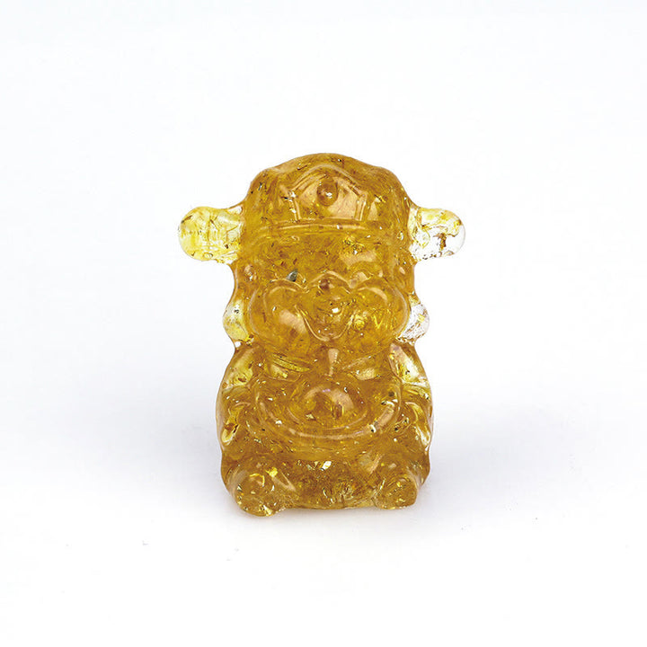 Buddha Stones Dio della ricchezza Ametista Cristallo Resina Energia Fortuna Decorazione della casa