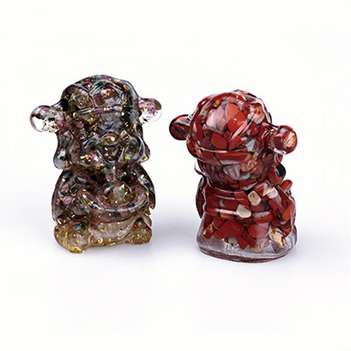 Buddha Stones Dio della ricchezza Ametista Cristallo Resina Energia Fortuna Decorazione della casa