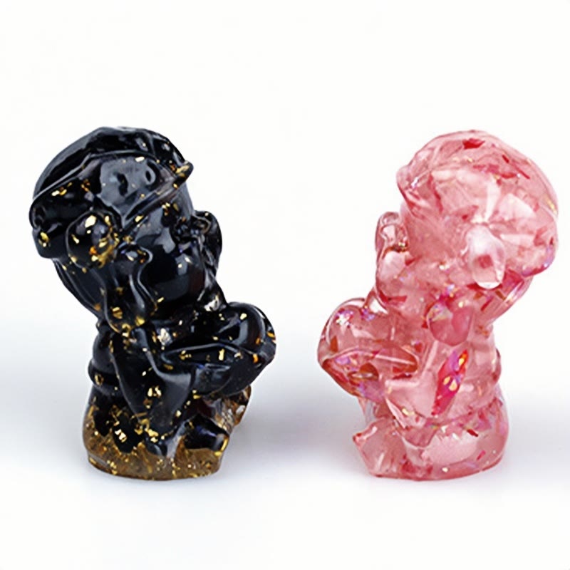 Buddha Stones Dio della ricchezza Ametista Cristallo Resina Energia Fortuna Decorazione della casa - image 18