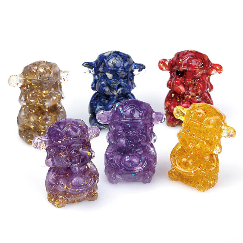 Buddha Stones Dio della ricchezza Ametista Cristallo Resina Energia Fortuna Decorazione della casa - image 0