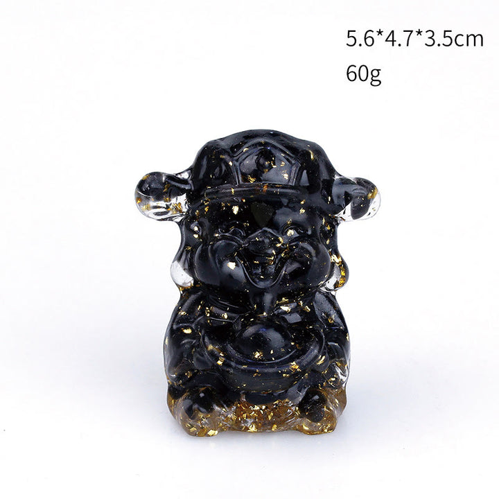 Buddha Stones Dio della ricchezza Ametista Cristallo Resina Energia Fortuna Decorazione della casa
