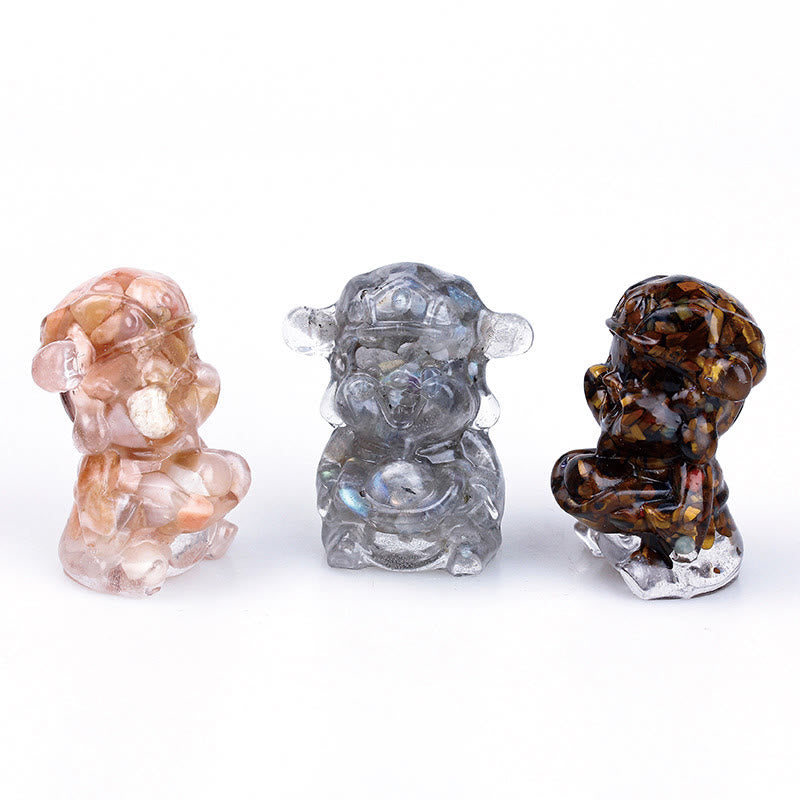 Buddha Stones Dio della ricchezza Ametista Cristallo Resina Energia Fortuna Decorazione della casa - image 24