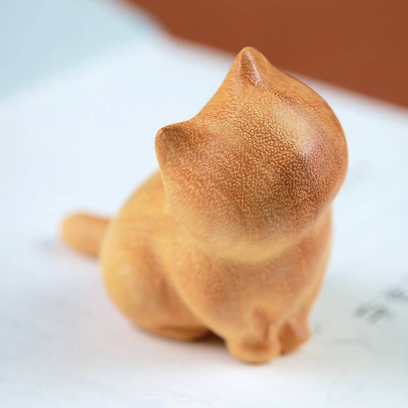 Buddha Stones Piccolo gatto Sandalo Protezione Decorazione per la casa (tipo casuale) - image 1