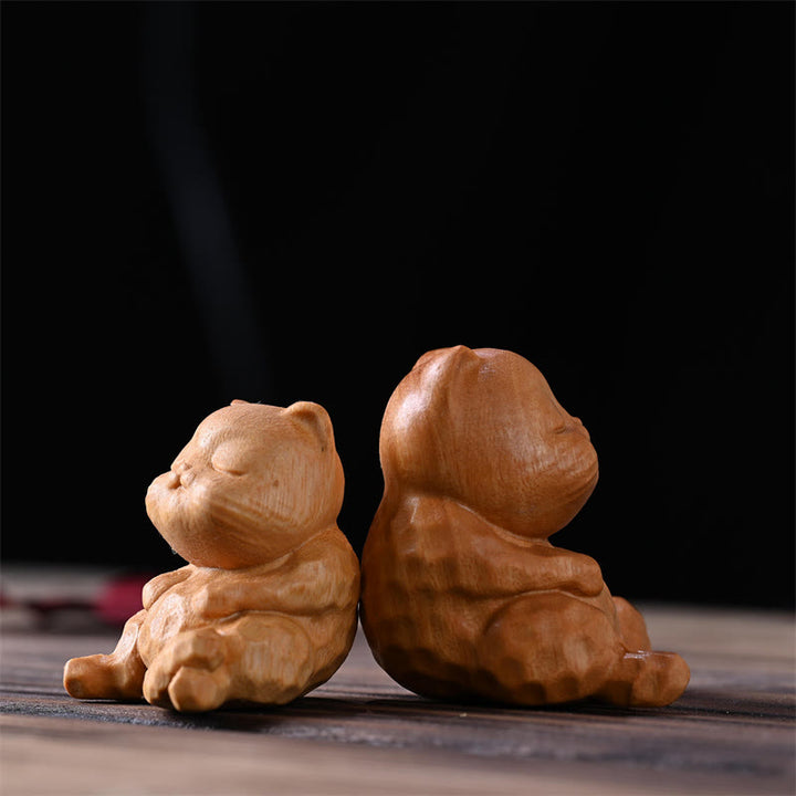 Buddha Stones Mini Carino Gatto Seduto Sandalo Protezione Decorazione per la Casa