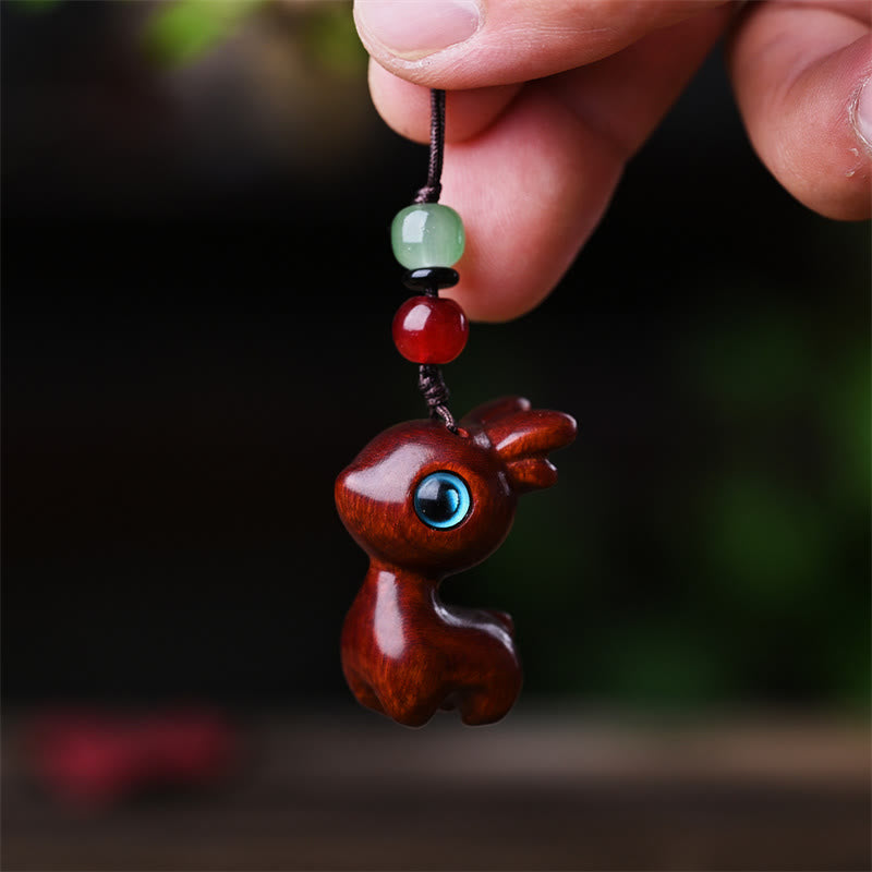 Buddha Stones Piccola foglia Sandalo rosso Legno di ebano Sandalo Sandalo verde Mini gatto fortunato Cervo Telefono lenitivo Decorazione appesa - Sandalo rosso a foglia piccola - image 25