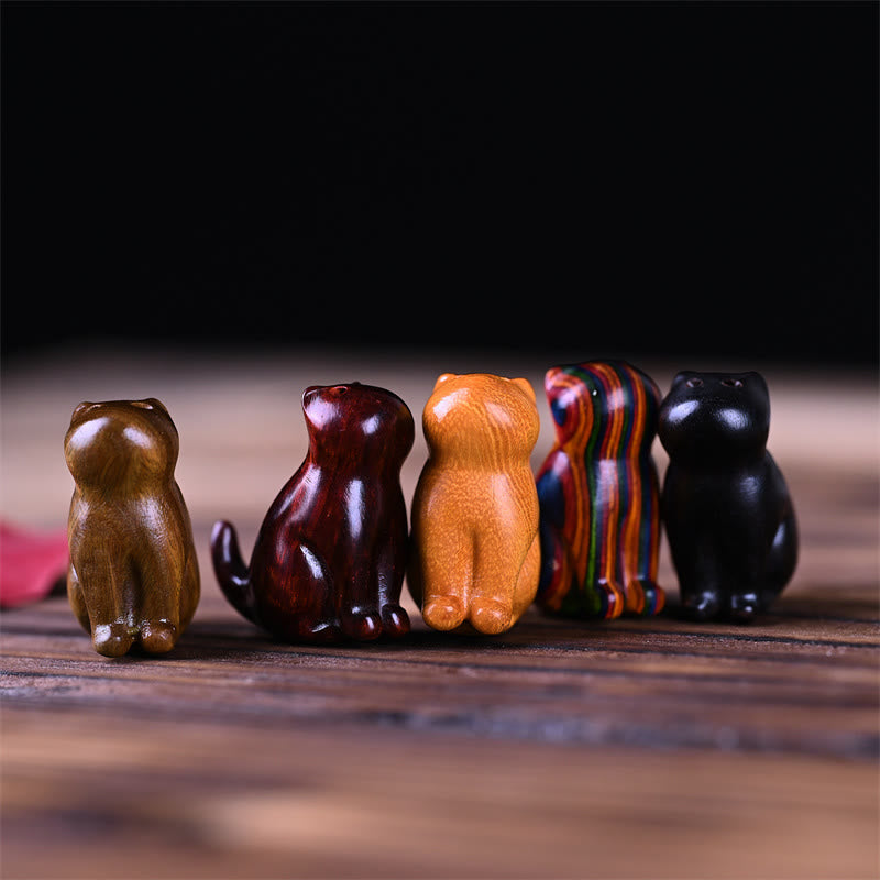 Buddha Stones Piccola foglia Sandalo rosso Legno di ebano Sandalo Sandalo verde Mini gatto fortunato Cervo Telefono lenitivo Decorazione appesa - image 1