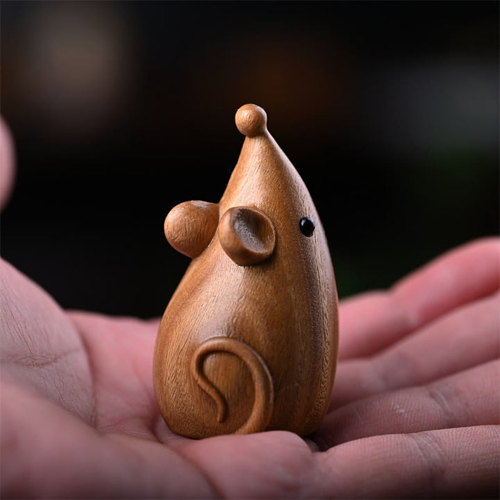 Buddha Stones Piccolo Gatto Topo Sandalo Verde Palissandro Rosso Africano Pace Decorazione per la casa - image 18