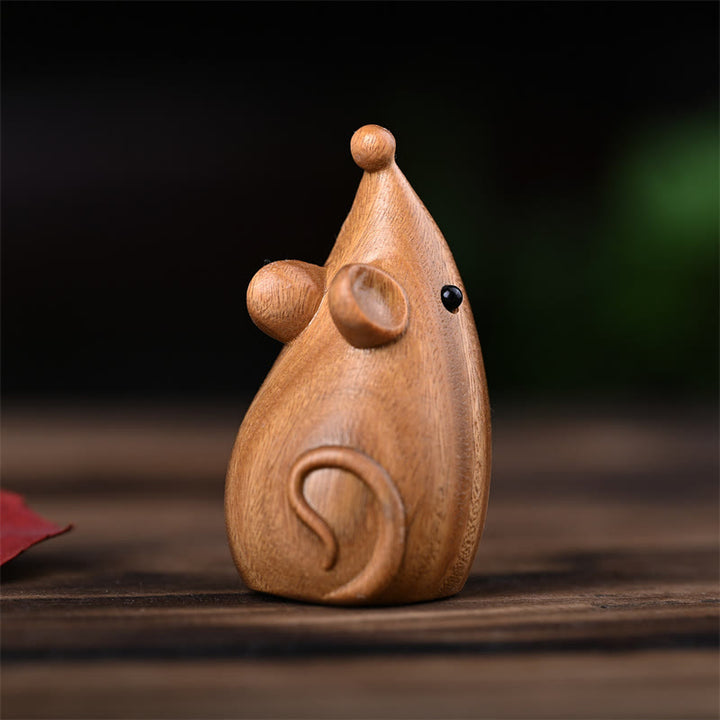 Buddha Stones Piccolo Gatto Topo Sandalo Verde Palissandro Rosso Africano Pace Decorazione per la casa - image 22