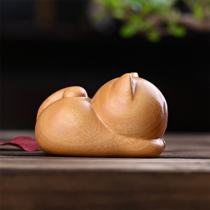 Buddha Stones piccole, carine, sicure di sé, gatto addormentato, sandalo, guarigione, decorazione per la casa - image 14