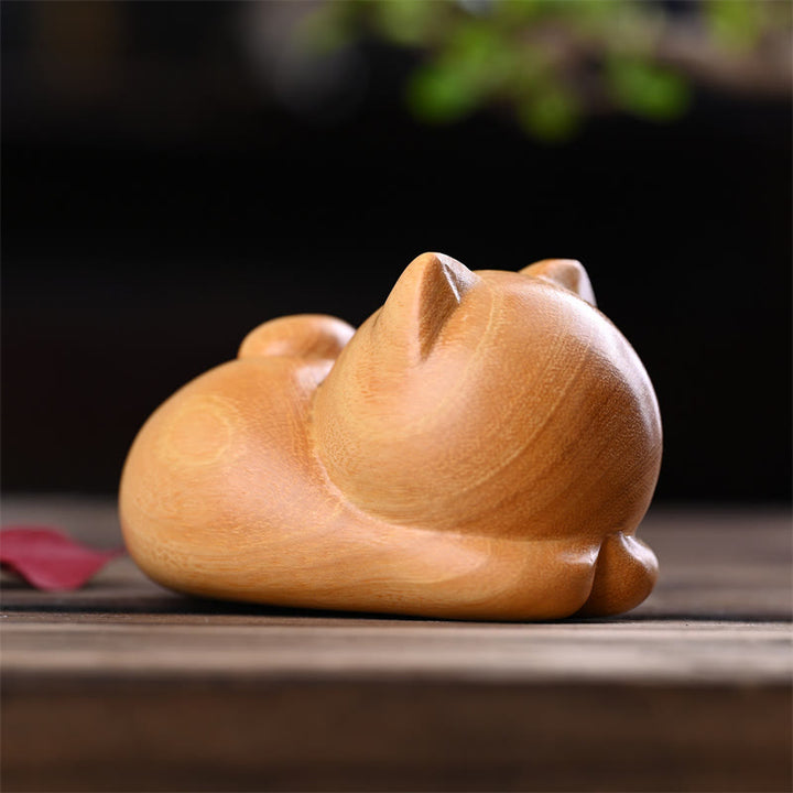 Buddha Stones piccole, carine, sicure di sé, gatto addormentato, sandalo, guarigione, decorazione per la casa - image 12