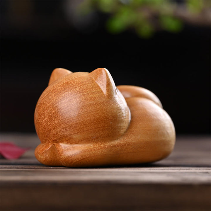 Buddha Stones piccole, carine, sicure di sé, gatto addormentato, sandalo, guarigione, decorazione per la casa - image 14
