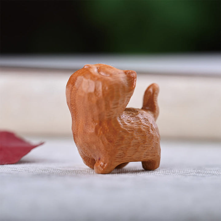 Buddha Stones Sandalo verde Legno di ebano Sandalo Piccola foglia Sandalo rosso Mini gatto fortunato Decorazione della pace - Gatto di sandalo dorato - image 24