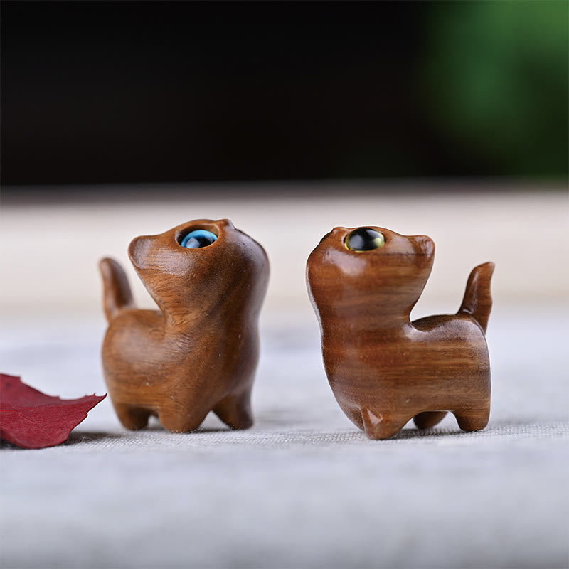 Buddha Stones Sandalo verde Legno di ebano Sandalo Piccola foglia Sandalo rosso Mini gatto fortunato Decorazione della pace - image 31