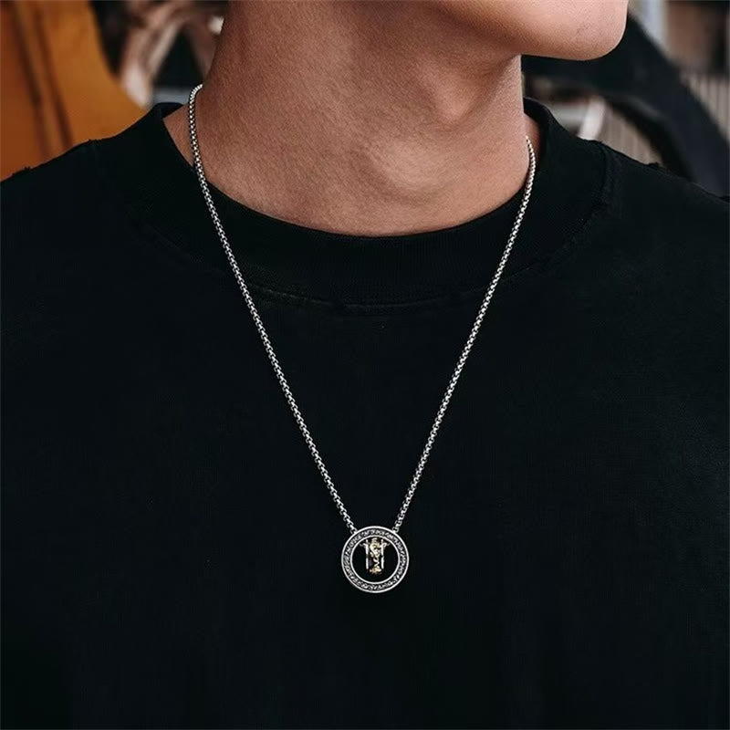 Collana con ciondolo girevole con fibbia della pace PiXiu, anello doppio Buddha Stones - image 3