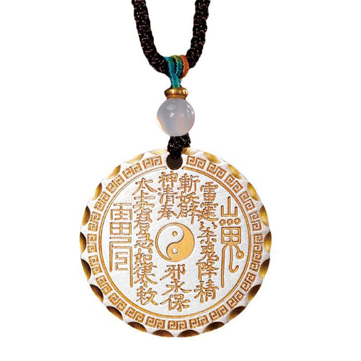 Buddha Stones Fantasmi di montagna Spendere soldi Yin Yang Bagua Design Collana pendente in rame Armonia - image 14
