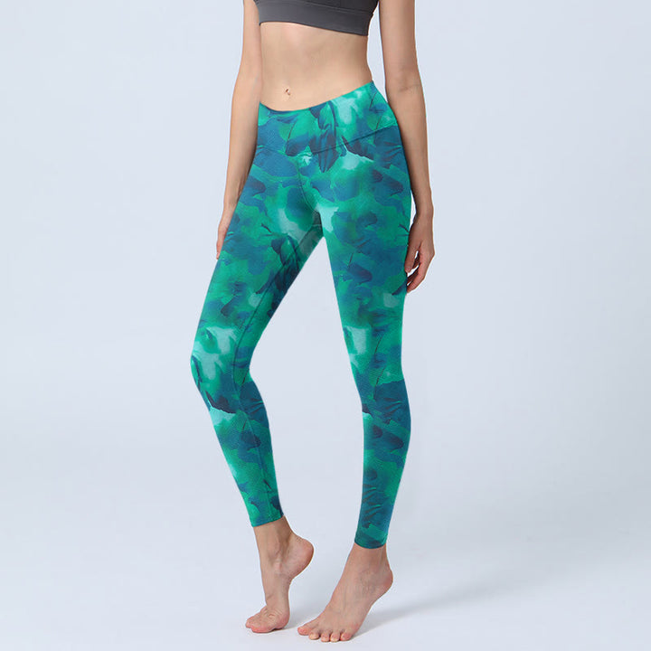 Leggings da palestra con stampa floreale Buddha Stones , pantaloni da yoga da donna