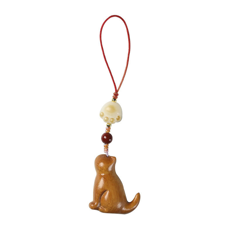 Buddha Stones Piccola foglia Sandalo rosso Sandalo verde Sandalo seduto Gatto lenitivo Telefono Decorazione appesa - image 19