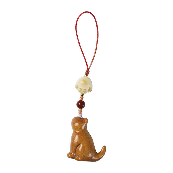 Buddha Stones Piccola foglia Sandalo rosso Sandalo verde Sandalo seduto Gatto lenitivo Telefono Decorazione appesa - image 19