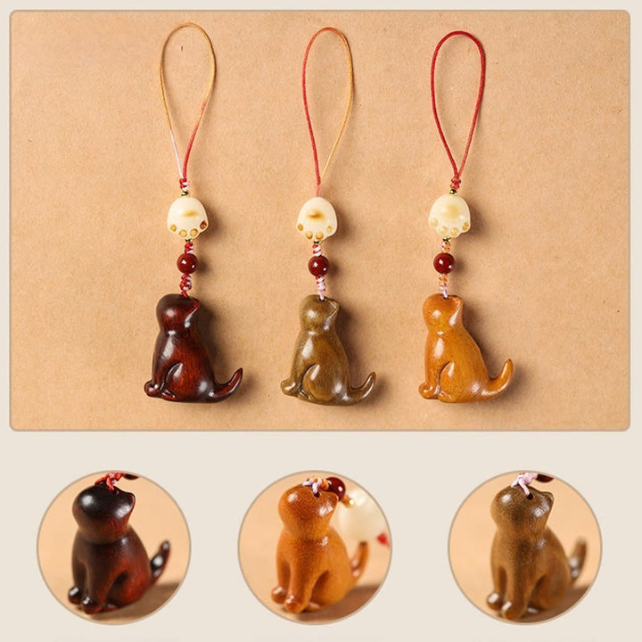 Buddha Stones Piccola foglia Sandalo rosso Sandalo verde Sandalo seduto Gatto lenitivo Telefono Decorazione appesa - image 17