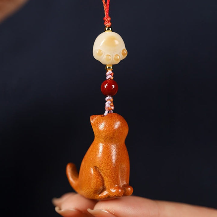 Buddha Stones Piccola foglia Sandalo rosso Sandalo verde Sandalo seduto Gatto lenitivo Telefono Decorazione appesa - image 15