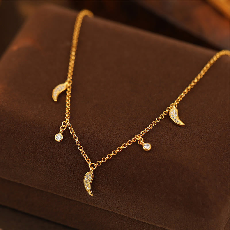 Buddha Stones 925 Sterling Silver Zircone Piccolo Pepe Ciondolo Protezione Cavigliera - image 1